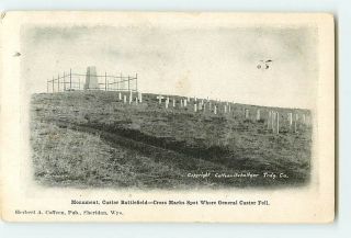4922 MT Crow Agency, Montana Monument, Custer Battlefield 1909 Cross