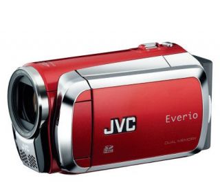 JVC Everio S GZMS120 Dual SD Card Camcorder   Red —