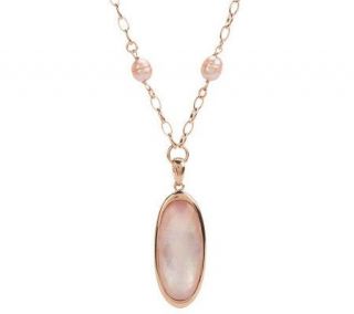Honora Cultured FreshwaterPearl 36 Bronze Station Necklace   J268221