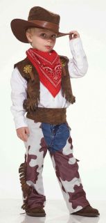 Kids Cowboy Wild West Sheriff Childs Halloween Costume Small 4 6 Chaps