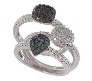 AffinityDiamond 3/10 ct tw Set of 3 Stack Sterling Rings —