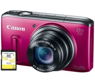 Canon PowerShot SX260 12.1MP Digital Camera and4GB SDHC Card   E264893