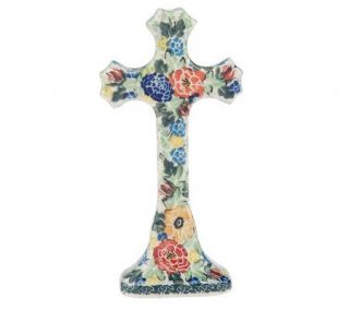 PolishStoneware Signature Blessings Abound Standing Cross —