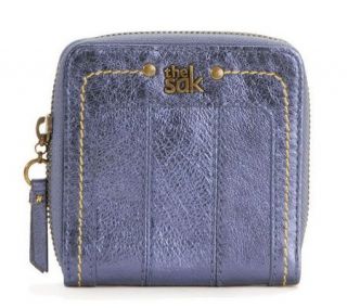 The Sak Penelope Leather Zip Square Clutch   Twilight Metallic