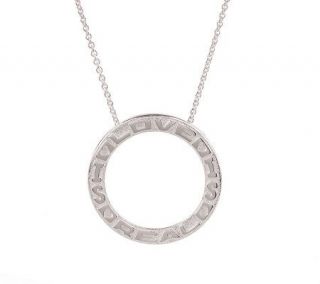 John Lennon Sterling Real Love Circle Pendant with 18 Chain
