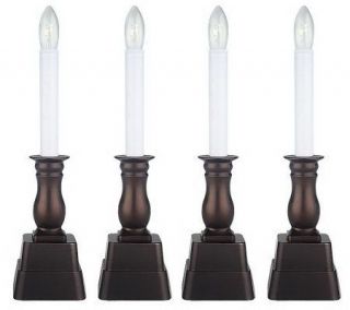 BethlehemLights Set of 4 BatteryOperated Window Candles with Timer
