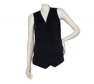 Kris Jenner Kollection Vest with Lace Detail and Belt —