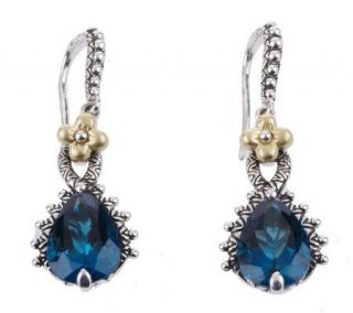 Barbara Bixby 5.60 ct tw London Blue Topaz Earrings Sterling/18K