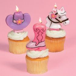 Pink Cowgirl Birthday Cake Candles Party Supplies