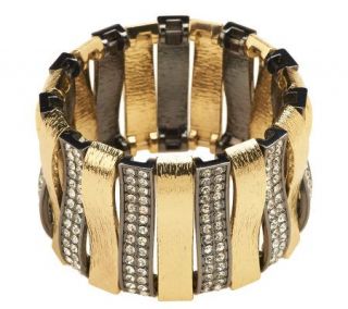 Luxe Rachel Zoe Arch of Texture & Pave Stretch Bracelet   J265142