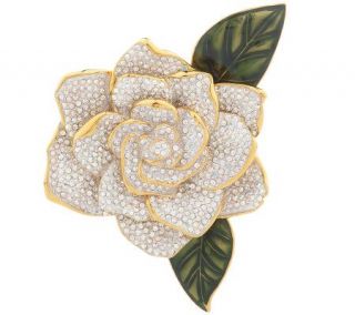 Joan Rivers Crystal Embellished Gardenia Pin —