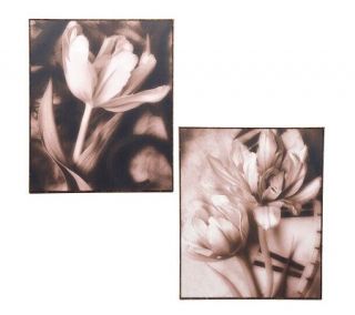 Bombay Set of 2 Black and White Floral Wall Hanging —