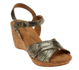 White Mountain Give Leather Wedges w/ Adjustable Strap   A222795