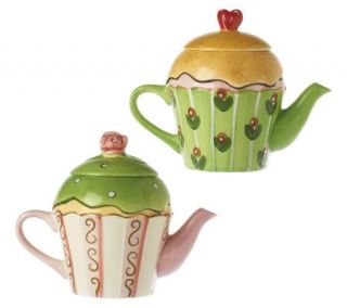 Set of 2 Cupcake Teapots by Valerie —