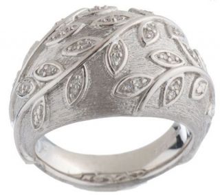 Naomi Pevsner Sterling Diamond Accent Leaf Design Dome Ring   J149352