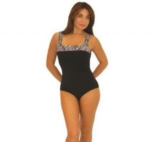 Fit 4 U Cs Wave Reviews Square Neck Tank Swimsuit with Rings   A327370
