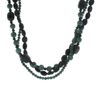 As Is Sterling Malachite and Onyx Torsade Necklace   J272297