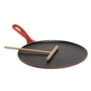 Le Creuset 10 2 3 Crepe Pan with Wooden Spreader L2036 27 Cherry Red