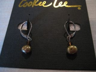 89251 crystal pearl earrings cookie lee pierced
