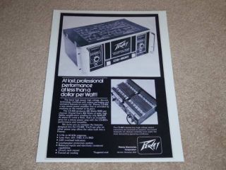 Peavey CS 800 Amplifier Ad, 1977, Specs, Article, RARE