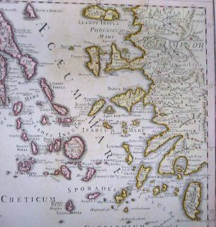 1707 1794 de LIsle Map Ancient Greece Crete Aegean Fine Cartouche