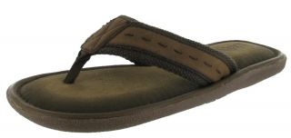 Crevo Adobe Leather Suede Padded Flip Flops Mens Sandals Shoes Sz