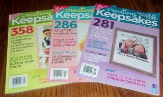Lot of 3 Recent Editions of Creating Keepsakes Magazines in EX Cond