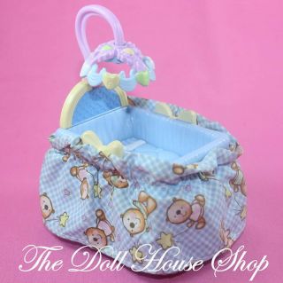 New Blue Baby Boy Doll Crib Cradle Nursery Fisher Price Loving Family