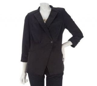 Kris Jenner Kollection 3/4 Sleeve Ruched Cuff Blazer   A222797
