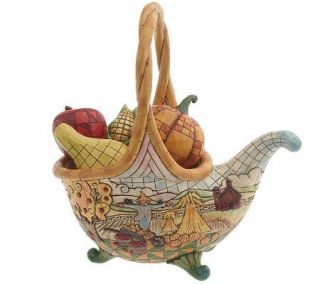 Jim Shore Heartwood Creek Basket with Harvest Scene & Vegetables