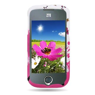 For Cricket ZTE Chorus D930 Pink Sakura Design Faceplate Cover Phone