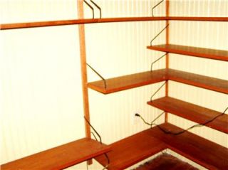  Mid Century Teak Cado Seventeen Shelf Corner Wall Unit System