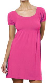 Sexy Pink Long Elastic Top Mini Dress Shirt Cup Sleeve