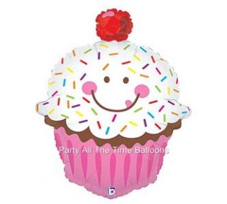 Happy 1st Birthday Cupcake Girl Party Balloons Decorations Sweet First