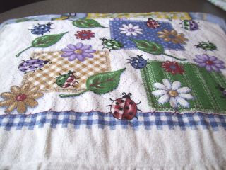 Daisy Daisies Ladybug Ladybugs Crochet Top Kitchen Towel