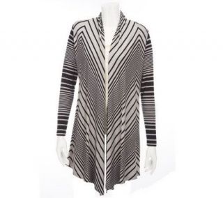 Kris Jenner Kollection Striped Open Front Cardigan   A227632