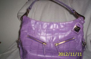 Dooney and Bourke Lilac Croco Small Cinzia Handbag