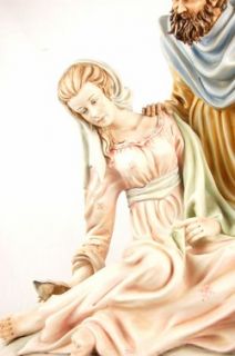 Huge Cortese Capodimonte Holy Family Porcelain Sculpture Limited