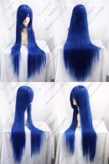 COS Wigs Long Cosplay Gem Blue Straight Wig 100cm