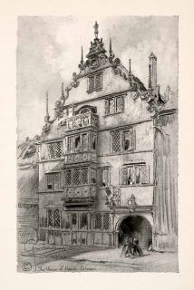 1918 Print George Wharton Edwards House Heads Colmar Alsace