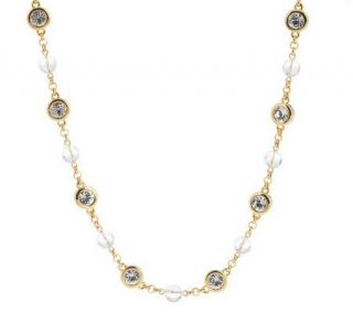 Jacqueline Kennedy Crystal Orb & Bezel Style Long Necklace   J154339