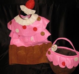 Pottery Barn Kids Cupcake Halloween Costume 4 6 Matching Treat Bag New