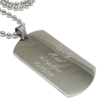 Stainless Steel Personalized 2 Dog Tag with Necklace Free Engraving