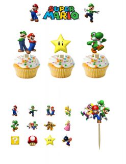 Super Mario Cupcake Picks Cupcake Toppers Cake Topper 2 1 Dozen