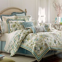 New Croscill Collection Courf King Reversible Comforter Set 4 PC Tag $