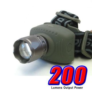 200 Lumens CREE XR C Tactical Headlamp w Focus Control