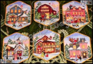  Christmas Village Ornaments Counted Cross Stitch Kit