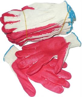 Brand New 300 Pairs Medium/Large of red palm coated string gloves