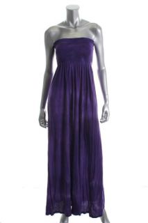 Velvet New Ferris Purple Cotton Tie Dye Smocked Maxi Tube Casual Dress