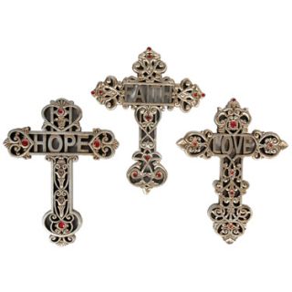 Set of Crosses Faith Hope Love Christian Decor New 